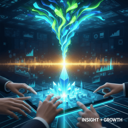 Dynamic digital art illustrating a marketing funnel and the strategic process of converting digital traffic into high-value clients.